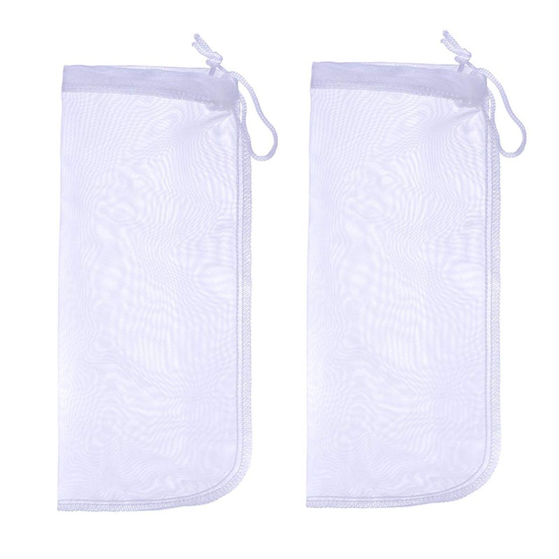 ALEGI Media Filter Bag Aquarium Extra Fine,Reusable 180 Micron Drawstring Mesh Filter Bags for Very Fine Resins Filter (10"*3.9" (6 Pack)) - Image 1